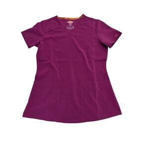 NWT Dickies maroon scrub top sz XS nurse medical